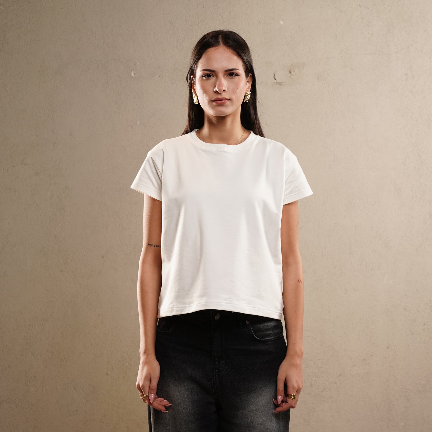 cotton jersey T-shirt in WHITE
