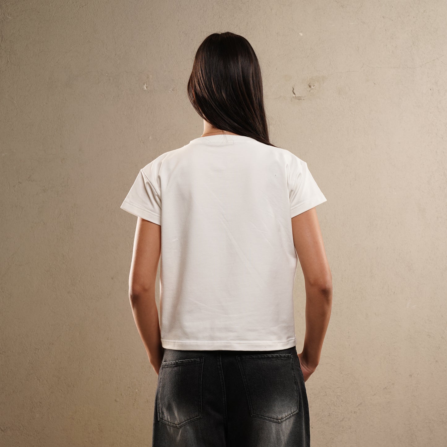 cotton jersey T-shirt in WHITE