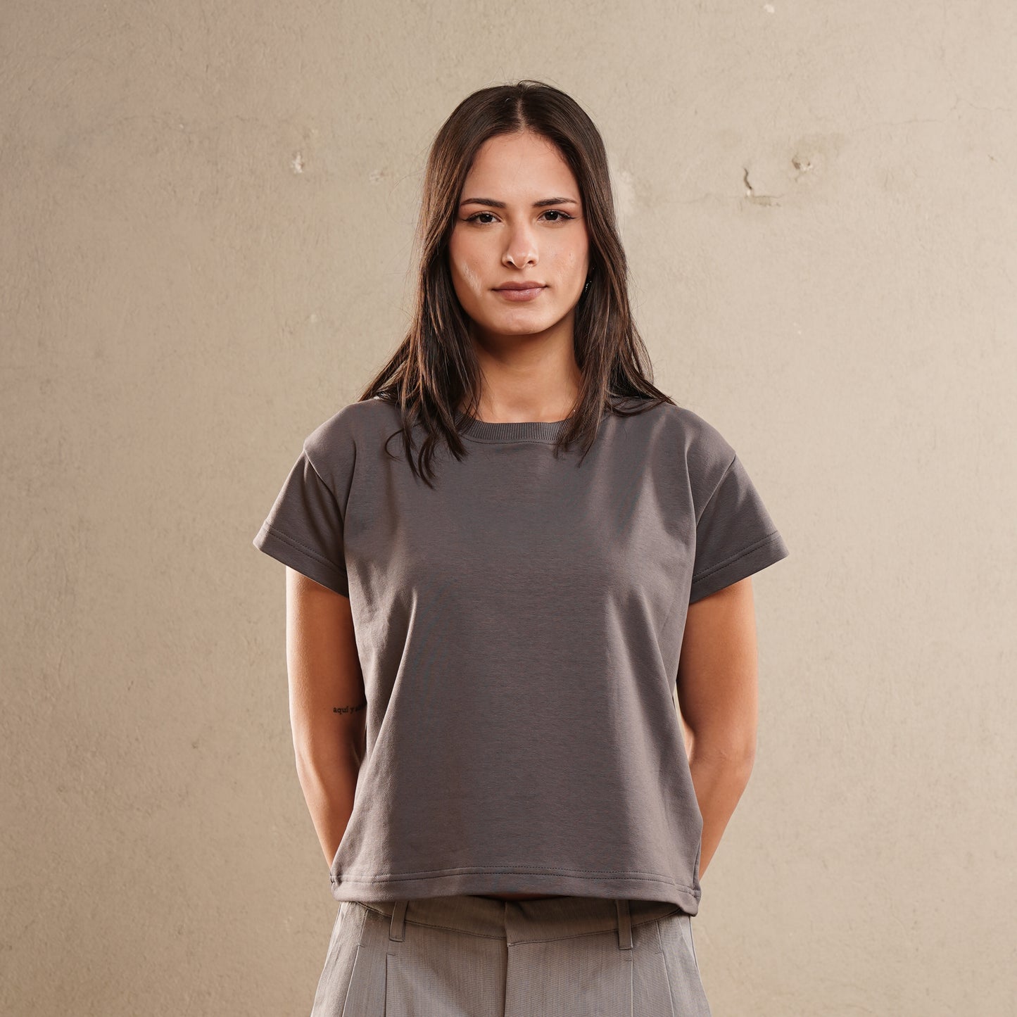 cotton jersey T-shirt in KYANITE