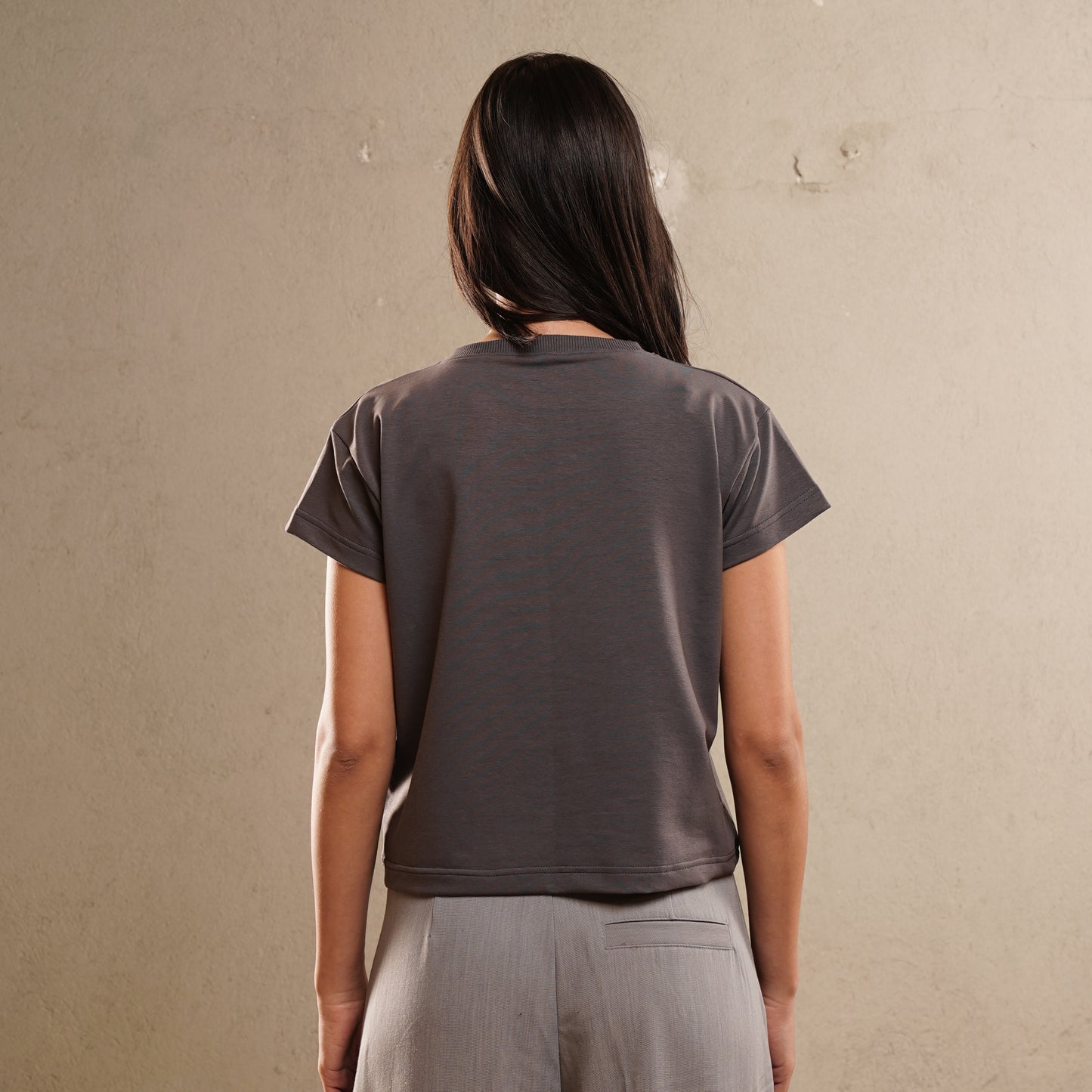 cotton jersey T-shirt in KYANITE