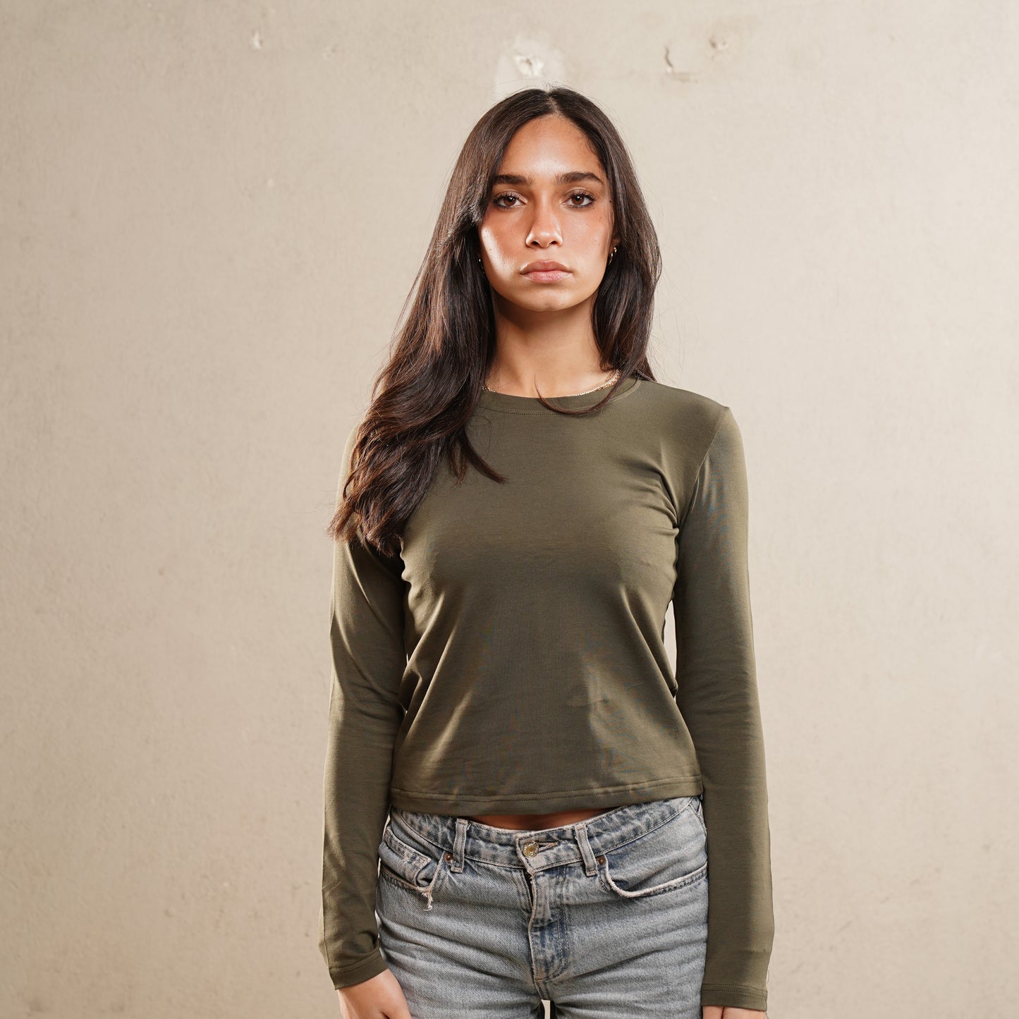 Long sleeve T-shirt in SAGE