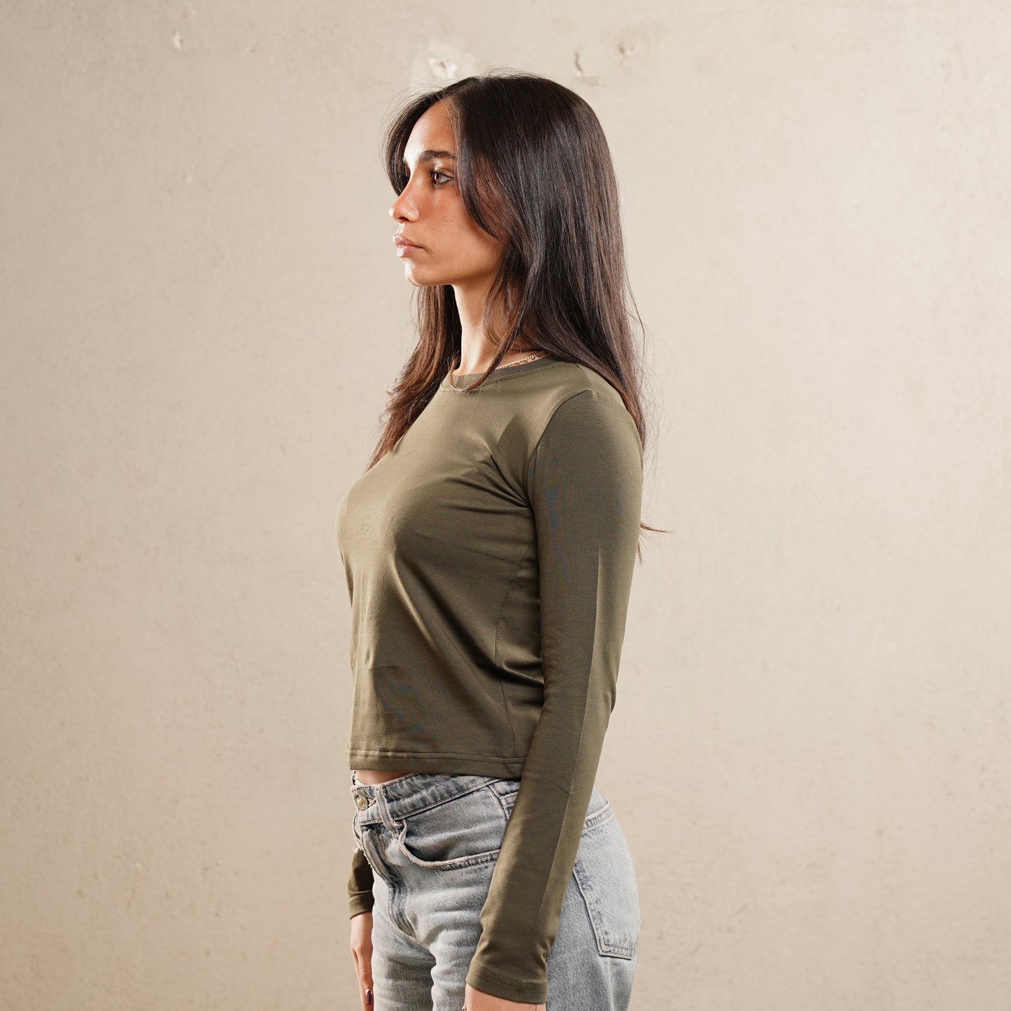 Long sleeve T-shirt in SAGE