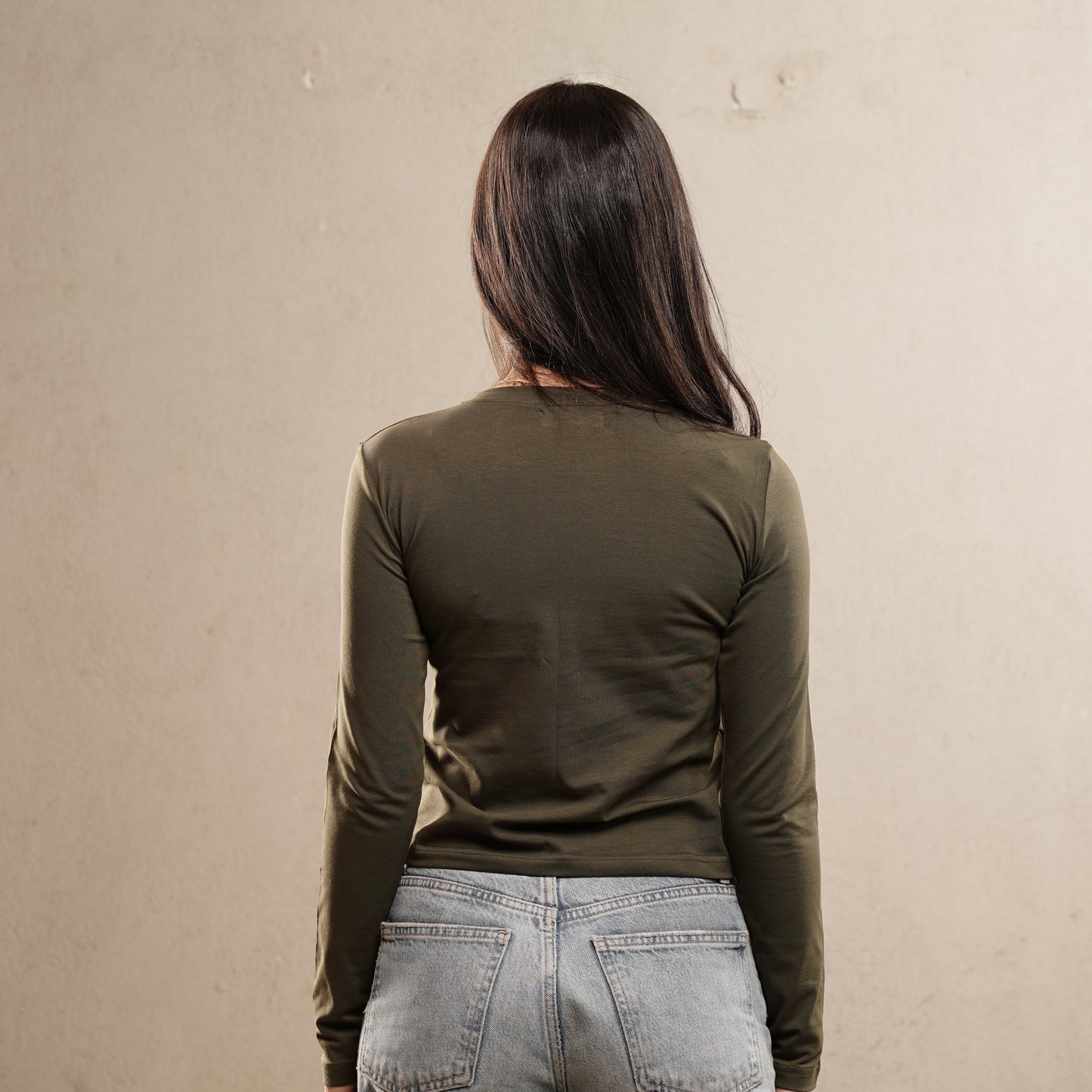 Long sleeve T-shirt in SAGE
