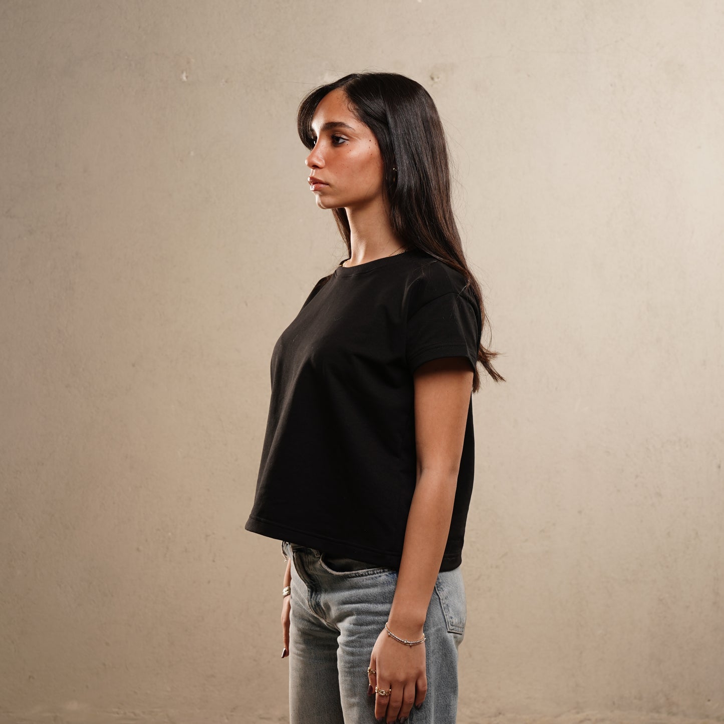 cotton jersey T-shirt in ONYX