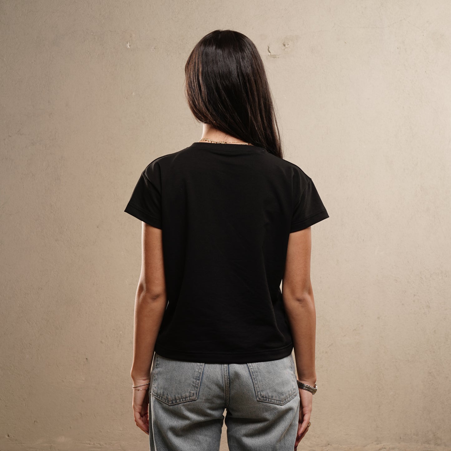 cotton jersey T-shirt in ONYX