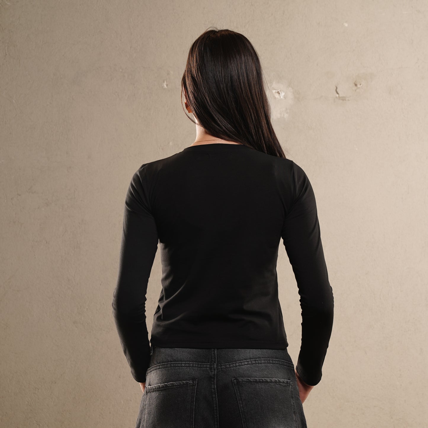Long sleeve T-shirt in ONYX